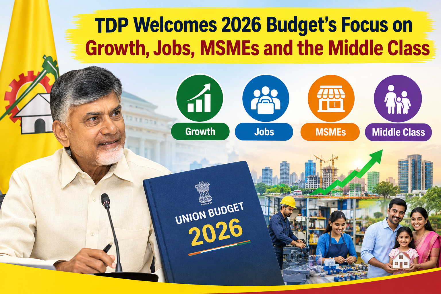  TDP Welcomes 2026 Budget’s Focus on Growth, Jobs, MSMEs and the Middle Class