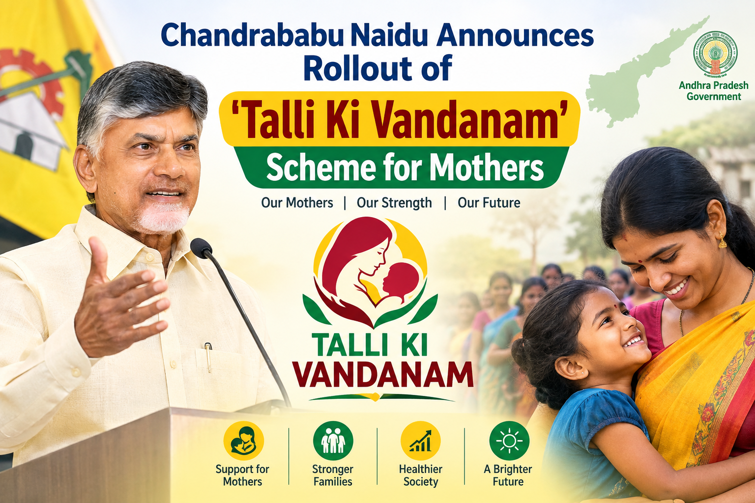 Chandrababu Naidu Announces Rollout of ‘Talli Ki Vandanam’ Scheme for Mothers